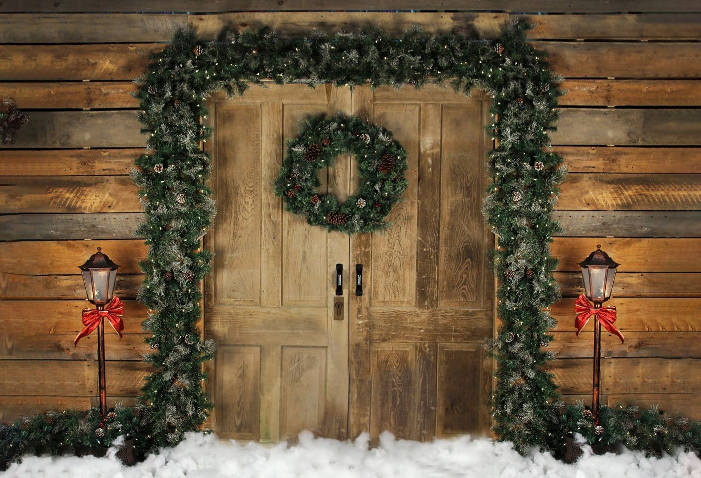 Kate Holiday Door Christmas Wreath Backdrop designed by Arica Kirby - Kate Backdrop