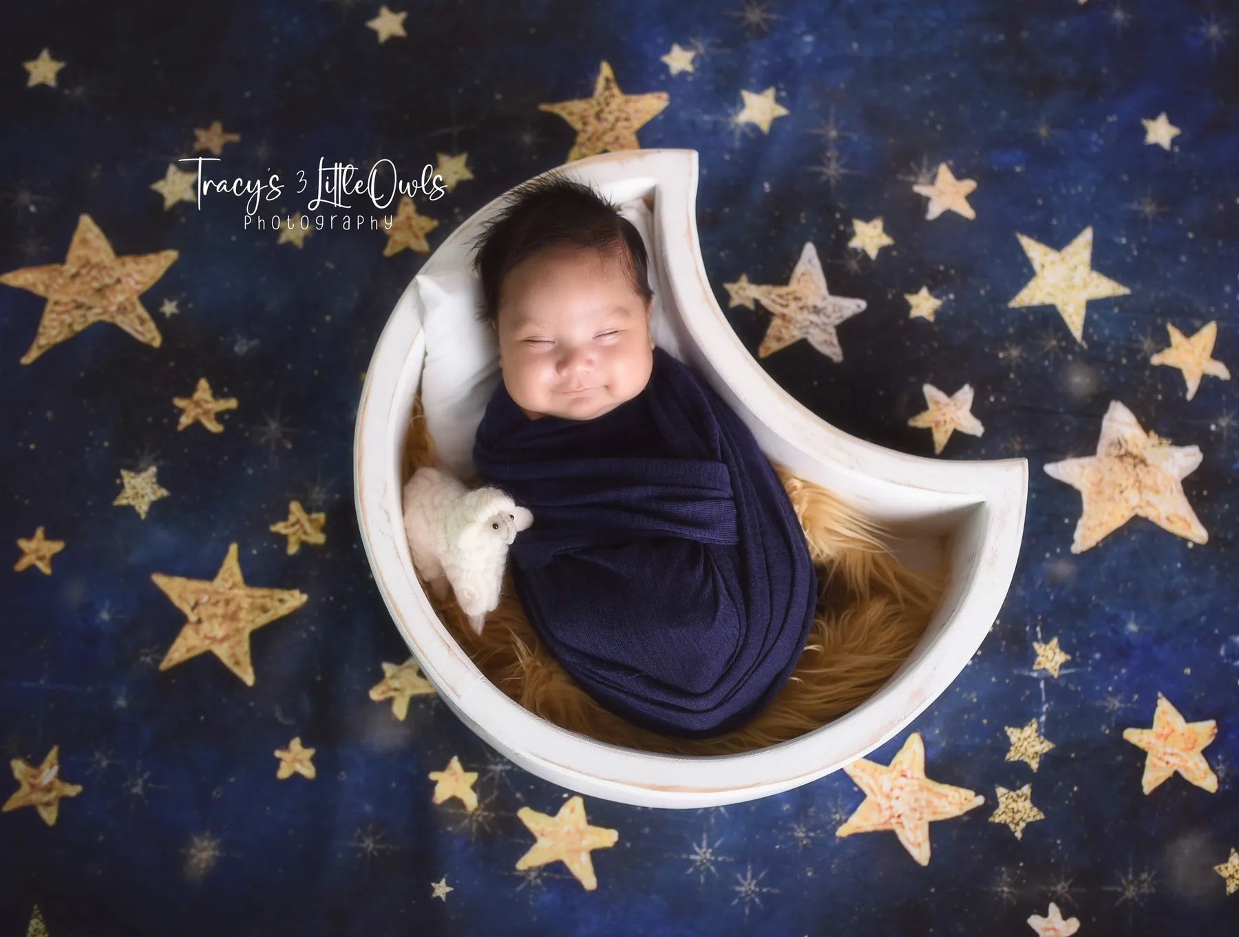 Kate Night Sky with Gold Stars Children Backdrop for Photography Desig