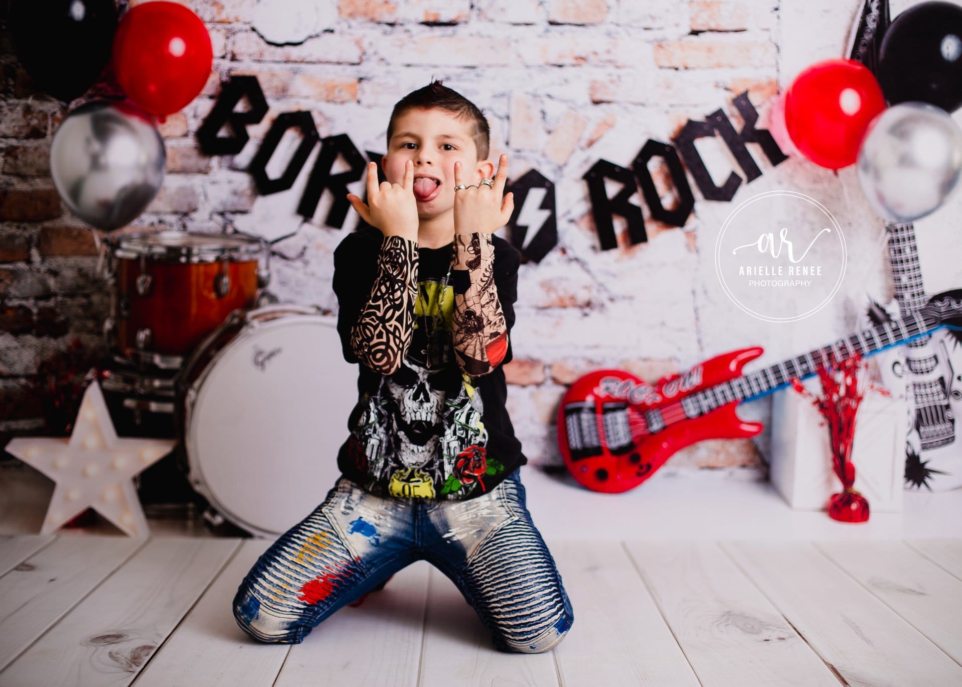 RTS Nata per Rock con Sfondo Bambini con Chitarra Progettato da Megan Leigh Photography