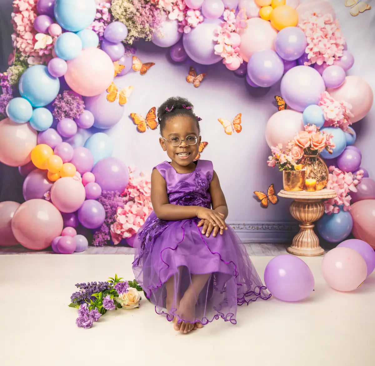 Kate Colorful Balloon Butterfly Wall Backdrop Designed by Chain Photography