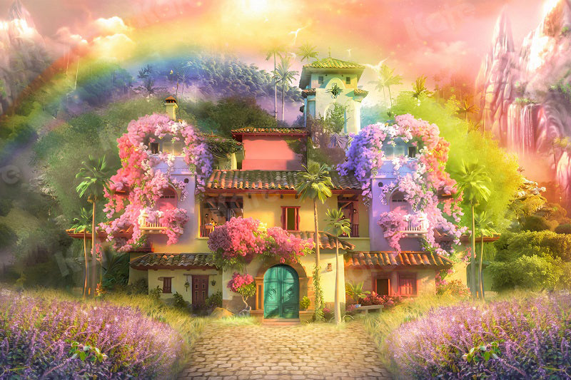 RTS Magische Bloemenhut-Achtergrond Regenboog Wonderland Ontworpen door Uta Mueller Fotografie