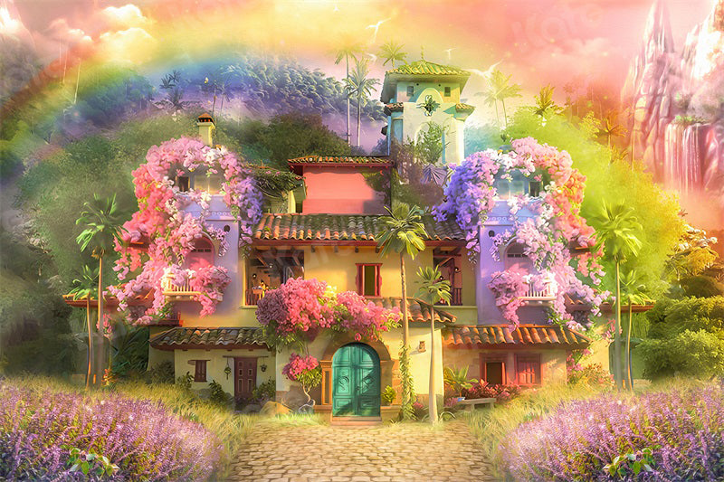 RTS Magische Bloemenhut-Achtergrond Regenboog Wonderland Ontworpen door Uta Mueller Fotografie