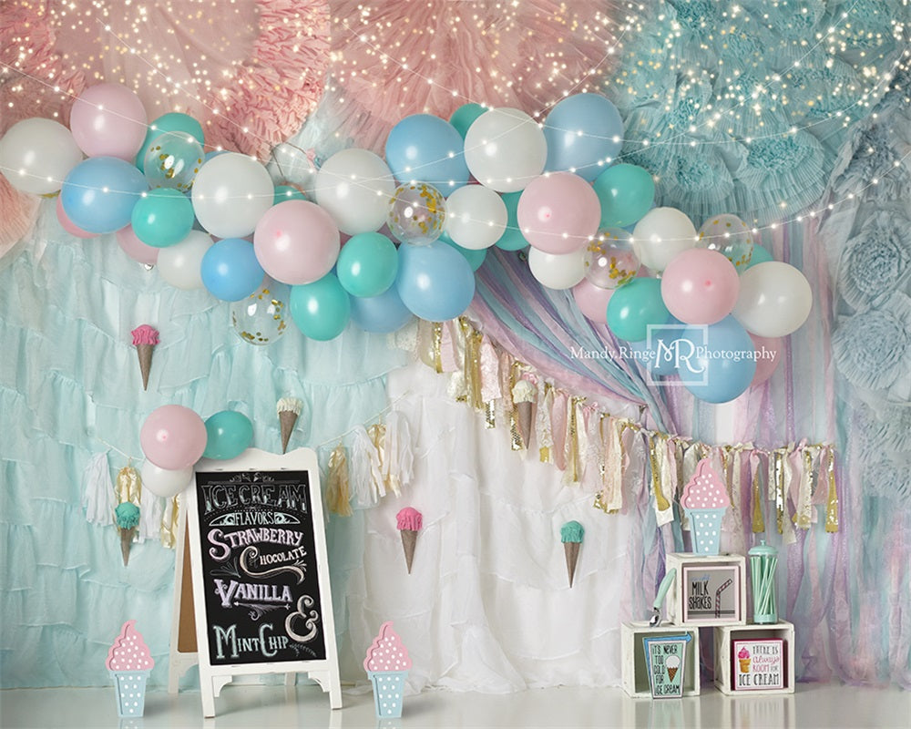 Kate Pastel Ice Cream Backdrop Party Summer Designed by Mandy Ringe Photography