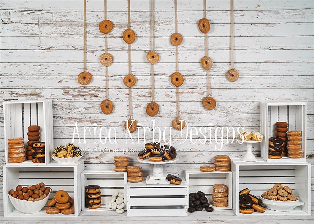 Donuts Verjaardagsachtergrond Cake Smash ontworpen door Arica Kirby (alleen verzending naar Canada)