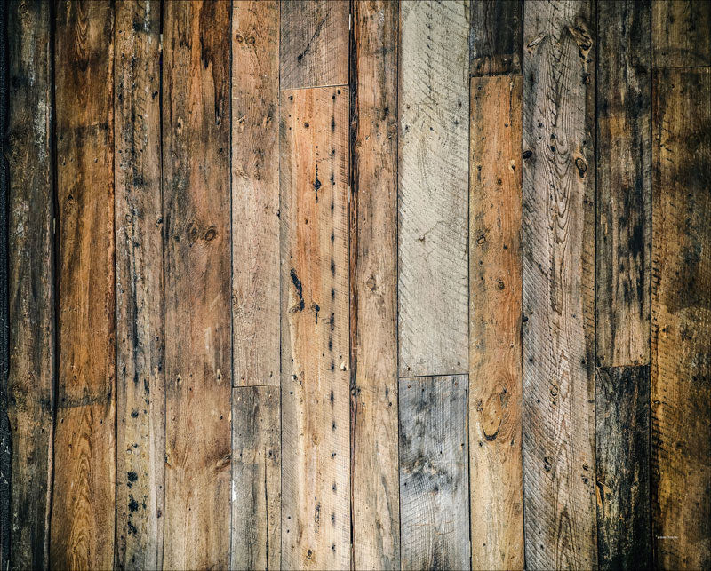 Kate Rustic Wood Dark Planks Rubber Floor Mat Designed by Arica Kirby