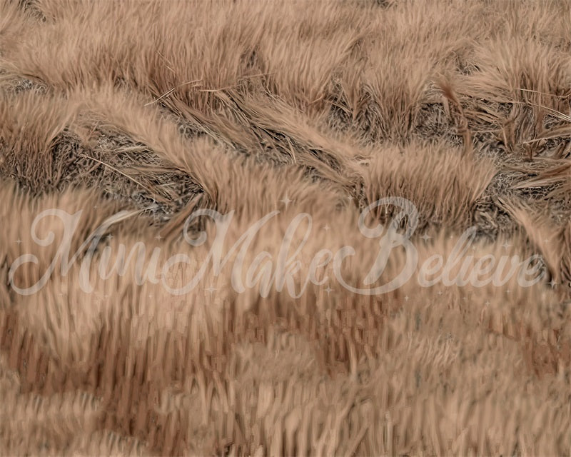 Tappeto per fotografia boho in erba secca marrone dipinto come un pittore di arte fine realizzato da Mini MakeBelieve