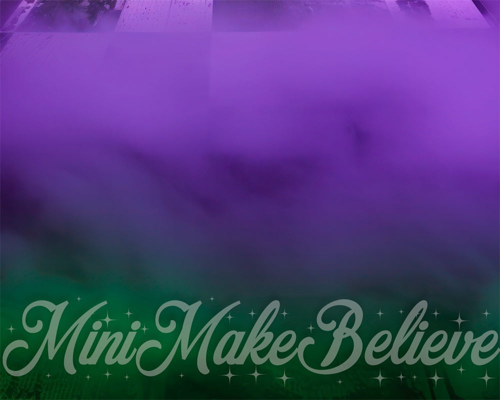 Kate Retro Green Purple Smoke Rubber Floor Mat designed by Mini MakeBelieve