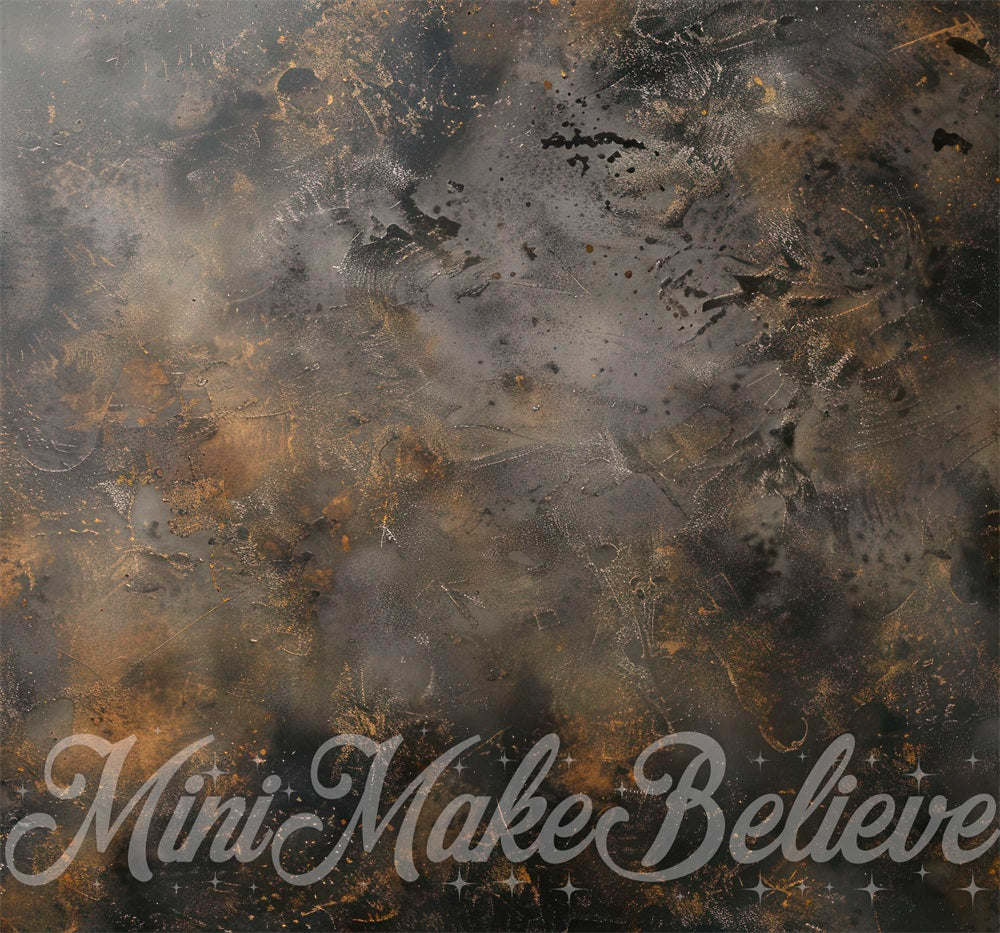 Zwart Bruin Abstract Texture Vloerachtergronduitvoering Ontworpen door Mini MakeBelieve