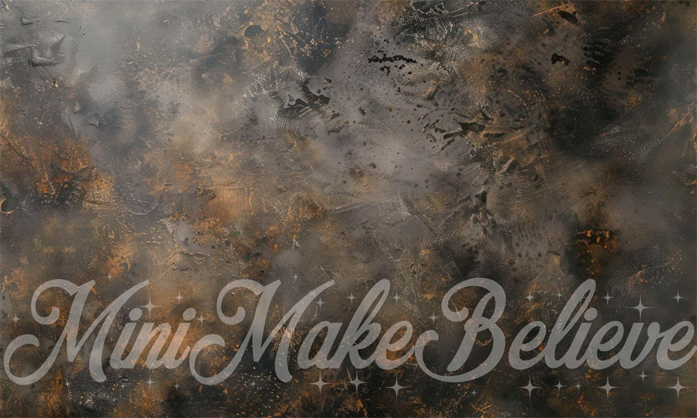 Zwart Bruin Abstract Texture Vloerachtergronduitvoering Ontworpen door Mini MakeBelieve