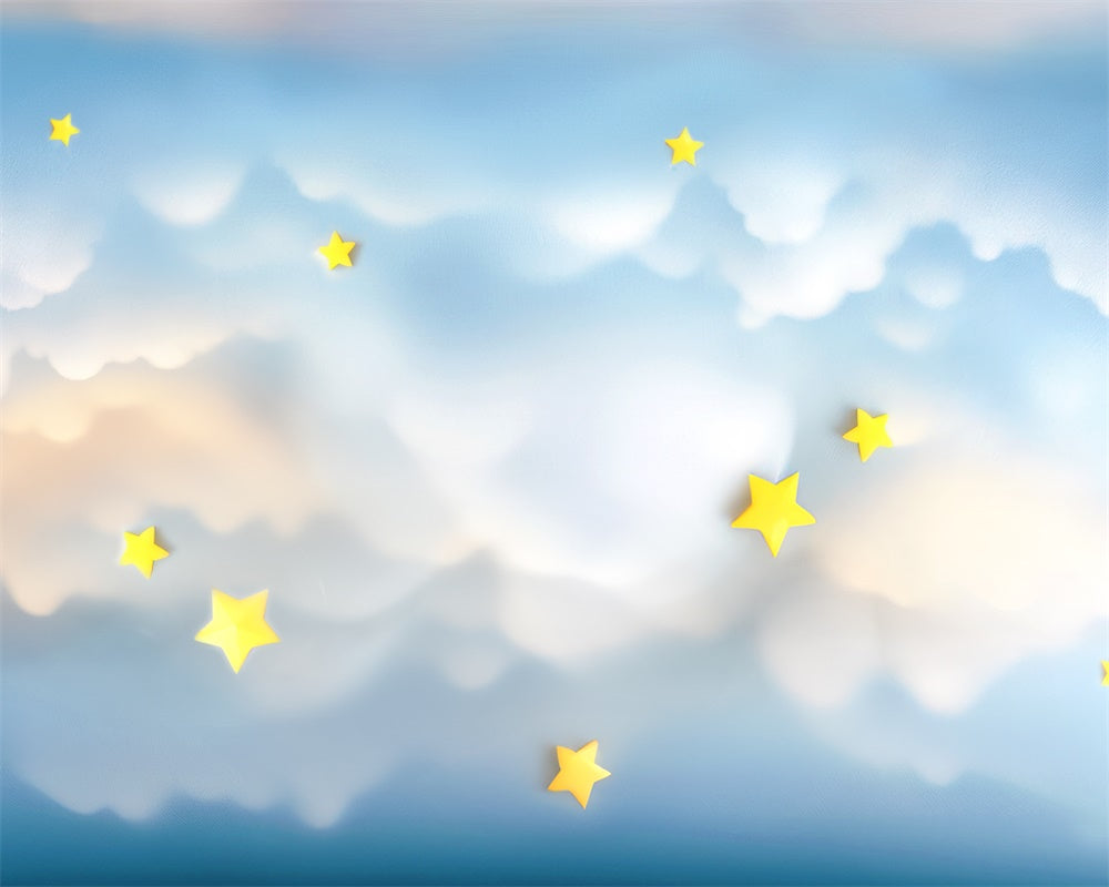 Alfombrilla de goma de nubes soñadoras y estrellas diseñada por Mini MakeBelieve