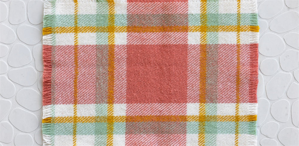 Kate Newborn Red Plaid Pattern Floor Backdrop Designed by Mini MakeBelieve