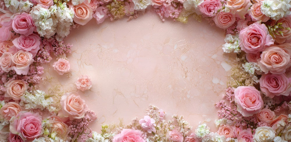 TEST Kate Spring Floral Pink Rose Floor Backdrop Designed by Mini MakeBelieve