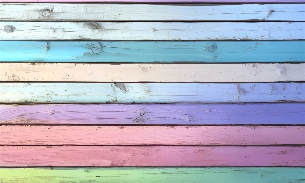 Kate Colorful Pastel Wooden Plank Floor Backdrop Designed by Mini MakeBelieve