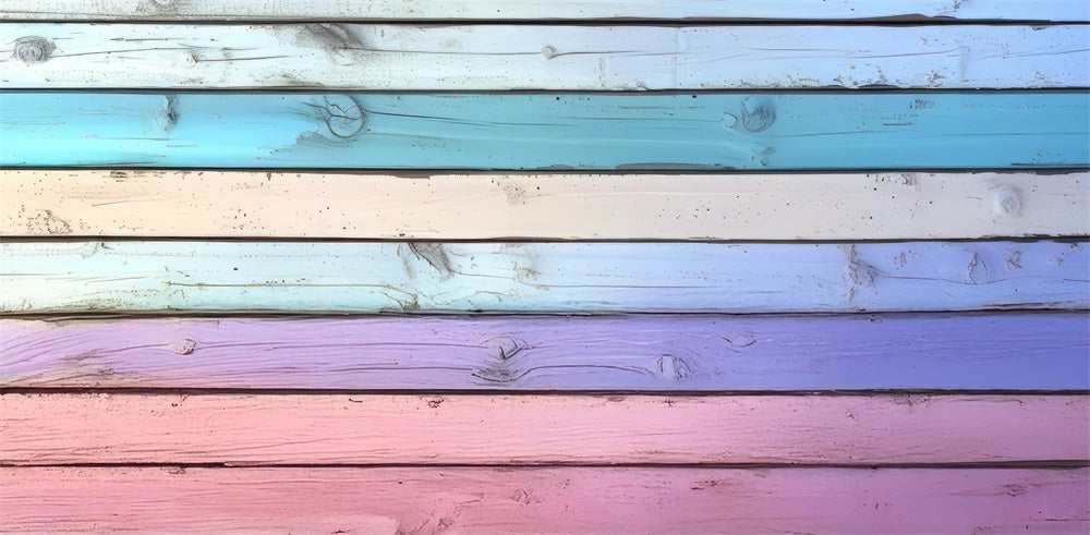 Kate Colorful Pastel Wooden Plank Floor Backdrop Designed by Mini MakeBelieve