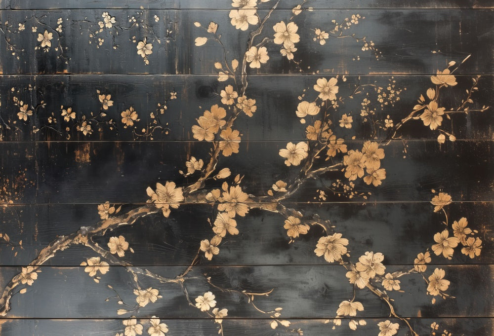 Kate Vintage Floral Dark Wall Floor Backdrop Designed by Mini MakeBelieve