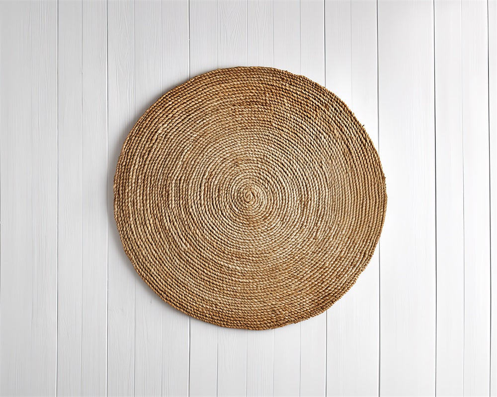 Fondo de Piso Circular Natural Tejido para Recién Nacidos Diseñado por Mini MakeBelieve