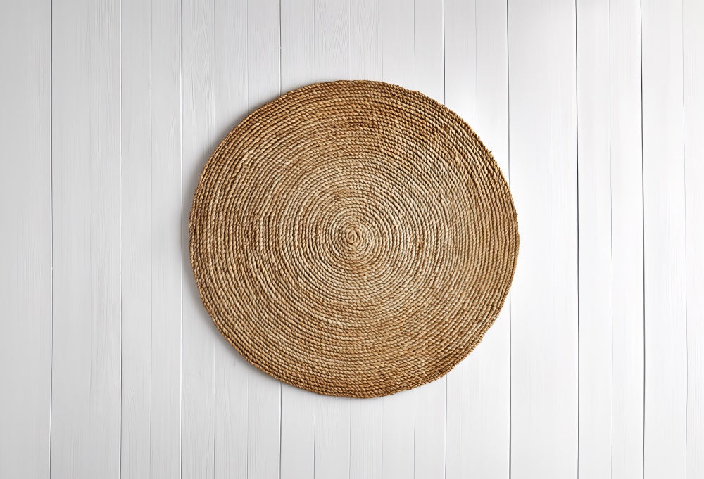 Fondo de Piso Circular Natural Tejido para Recién Nacidos Diseñado por Mini MakeBelieve