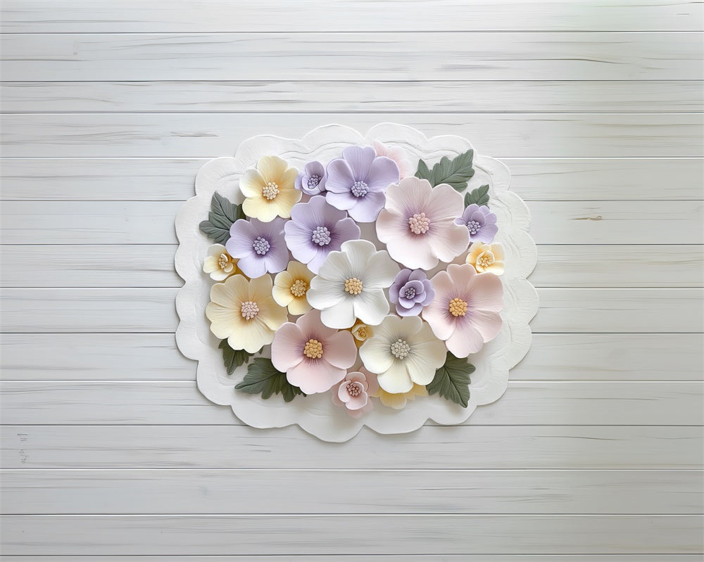 Kate Newborn Floral Pastel Rug Floor Backdrop Designed by Mini MakeBelieve