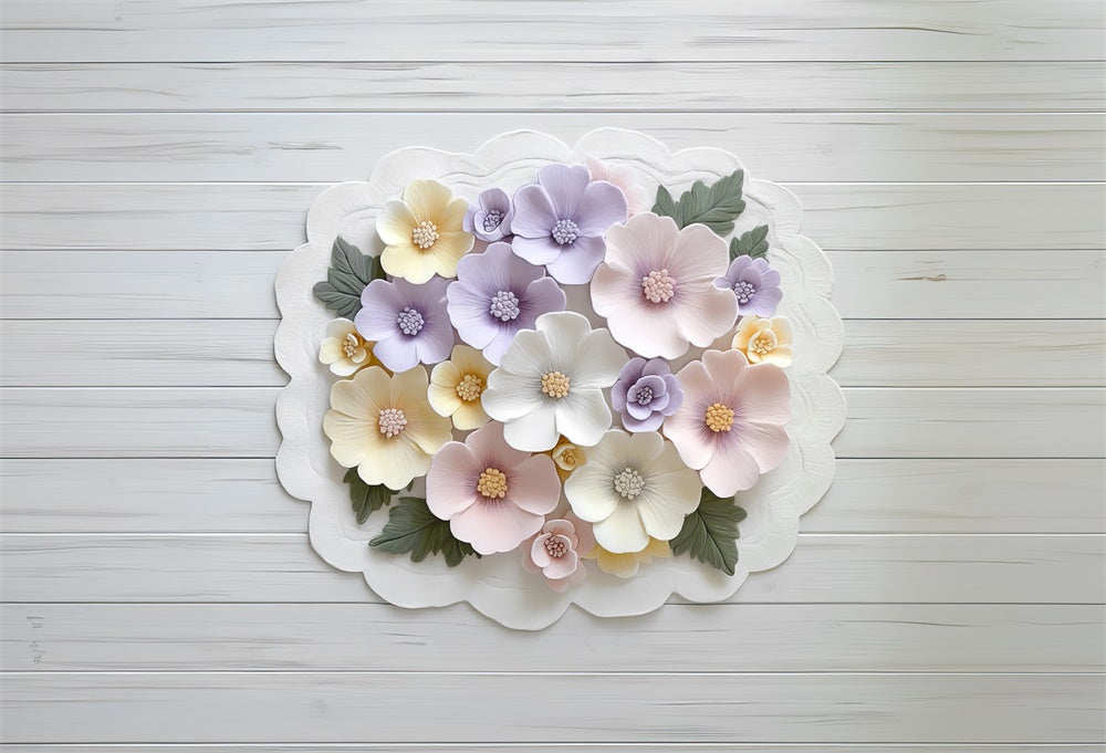 Kate Newborn Floral Pastel Rug Floor Backdrop Designed by Mini MakeBelieve