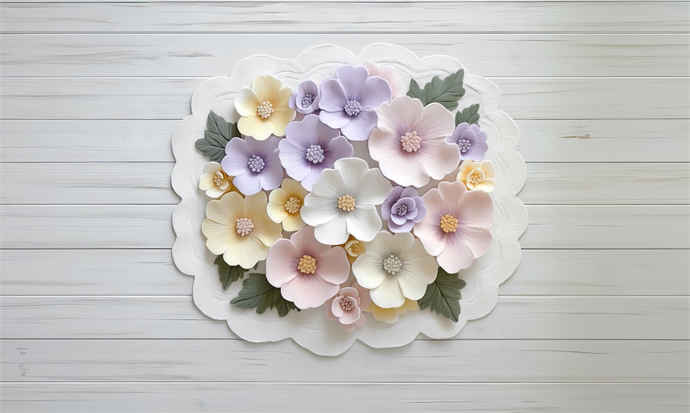 Kate Newborn Floral Pastel Rug Floor Backdrop Designed by Mini MakeBelieve