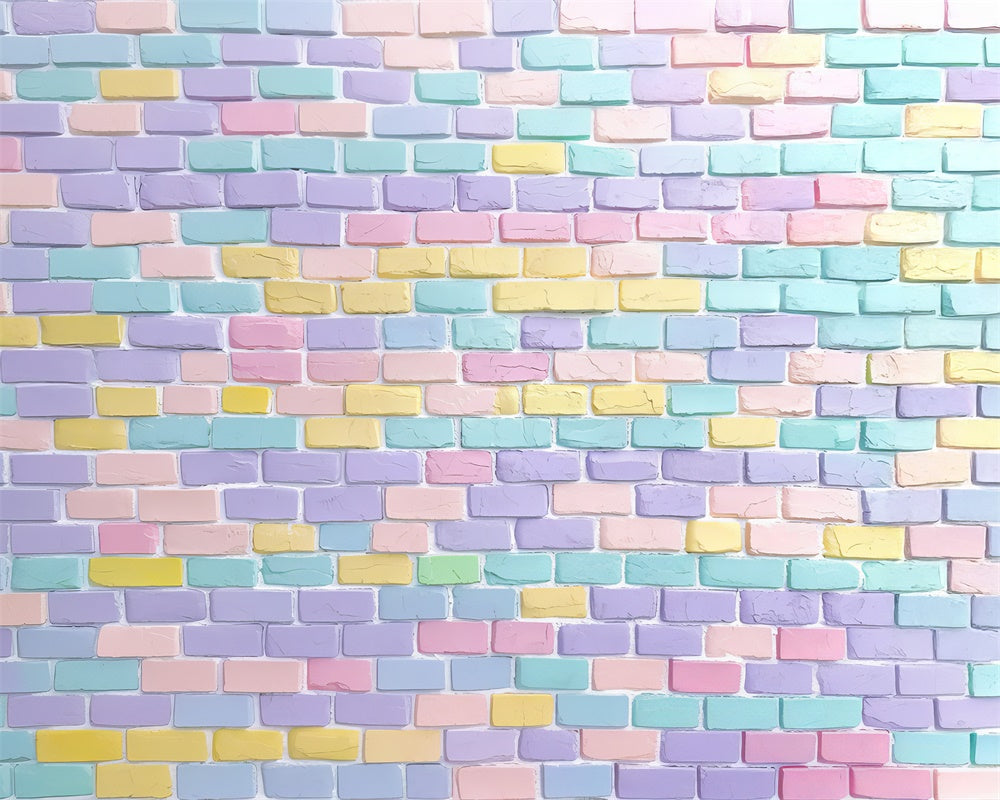 Kate Pastel Brick Wall Backdrop Designed by Mini MakeBelieve