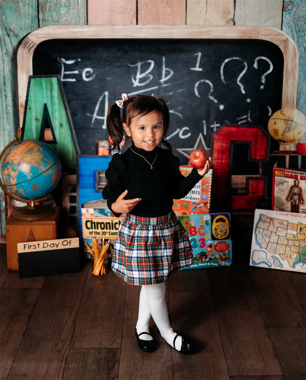 Kate Back to School Summer Blackboard Colorful ABC Backdrop