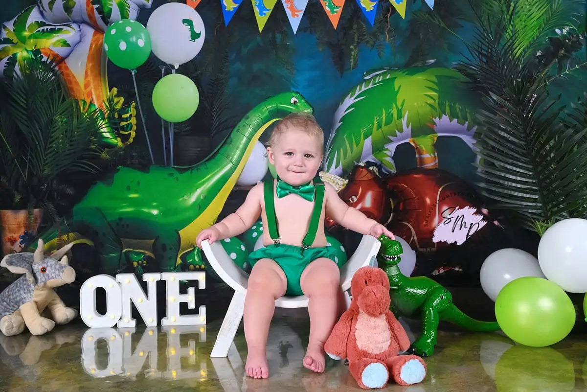 Kate Summer Cake Smash Backdrop Jungle Dinosaur Boy Designed by Emetselch