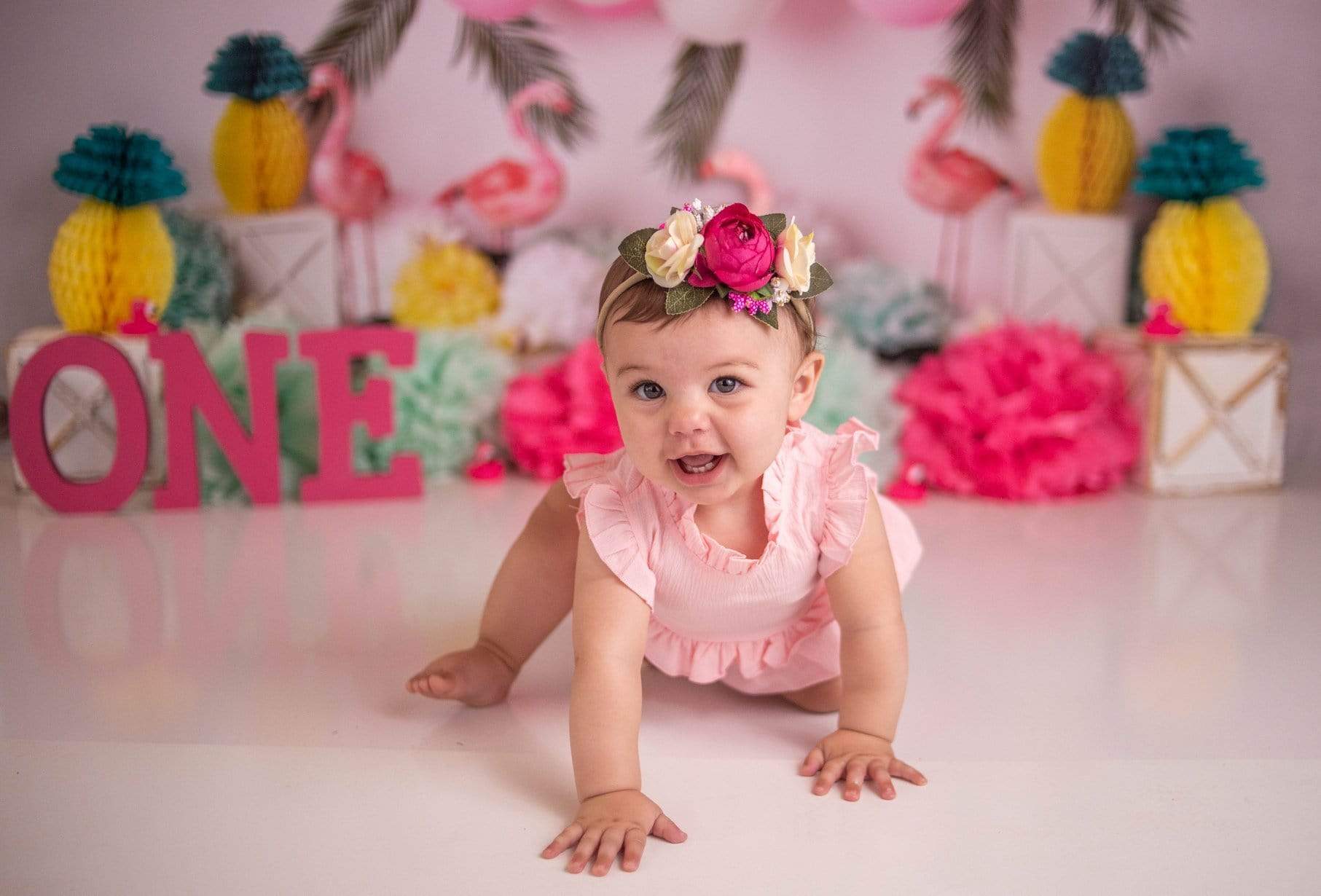 Katebackdrop£ºKate Balloons Flowers Flamingo Summer Backdrop for Photography Designed by Mandy Ringe Photography