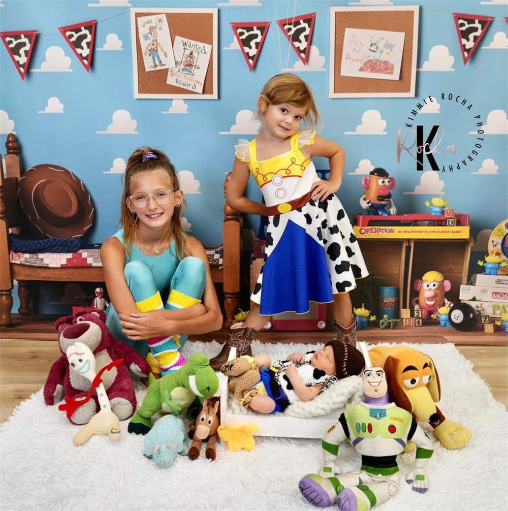 Kate Toy Room With Bed Children Backdrop for Photography Designed by Erin Larkins