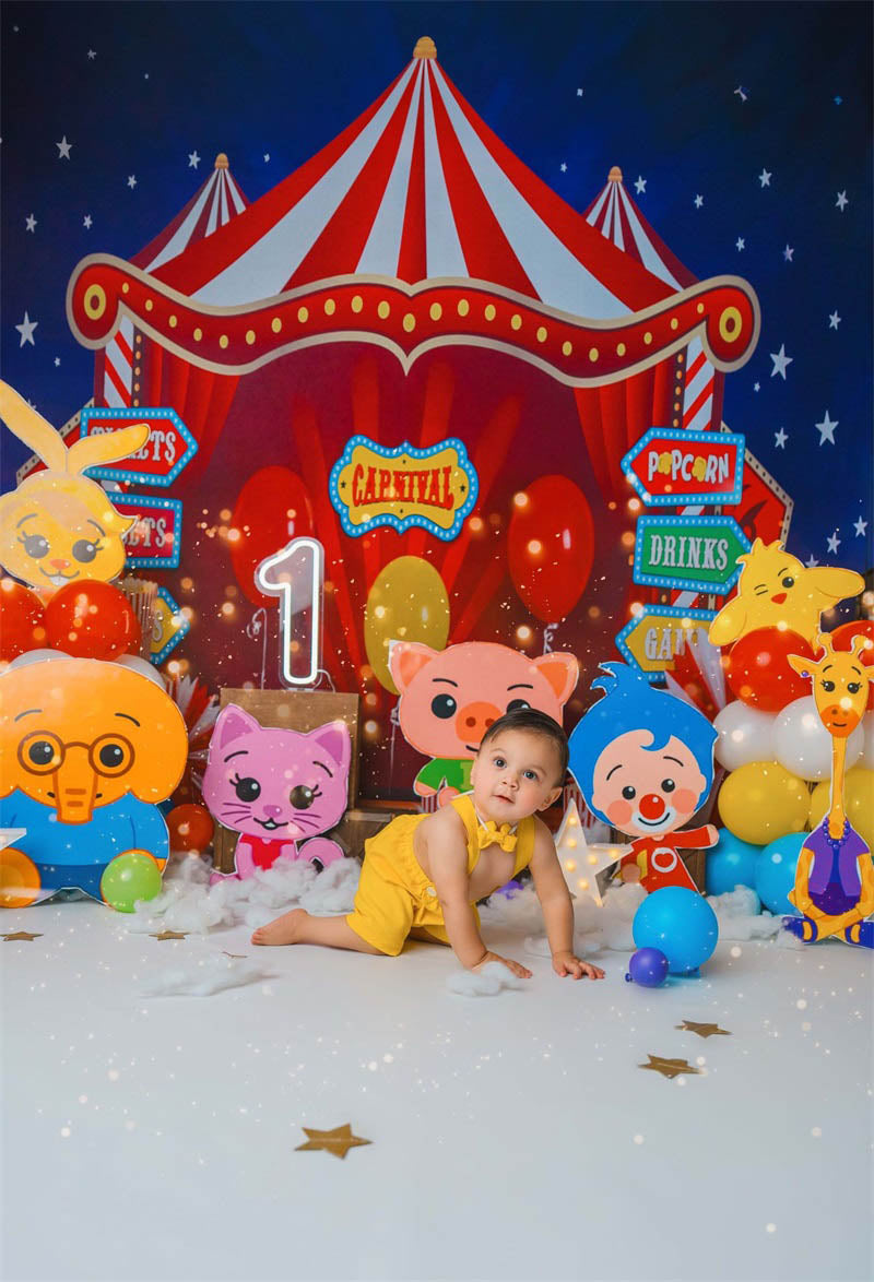 Kate Cake Smash Carnival Circus Backdrop for Photography Designed By Sherie Skelly