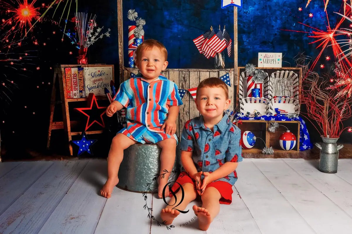 Kate 4th of July Backdrop Firework Stand Designed by Mandy Ringe Photography