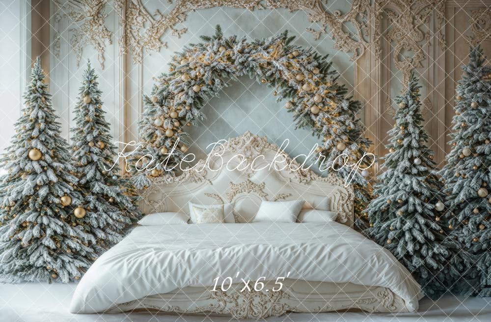 Kate Christmas Headboard White Retro Bed Backdrop Designed by Emetselch