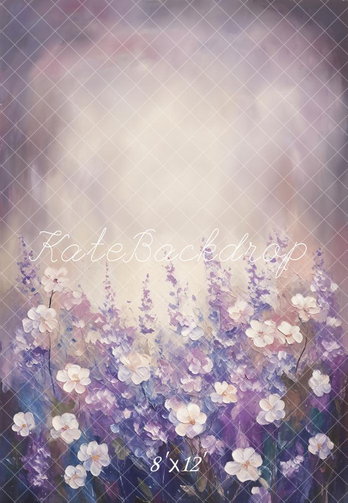 Kate Fine Art Floral Pastel Purple Backdrop Designed by Emetselch