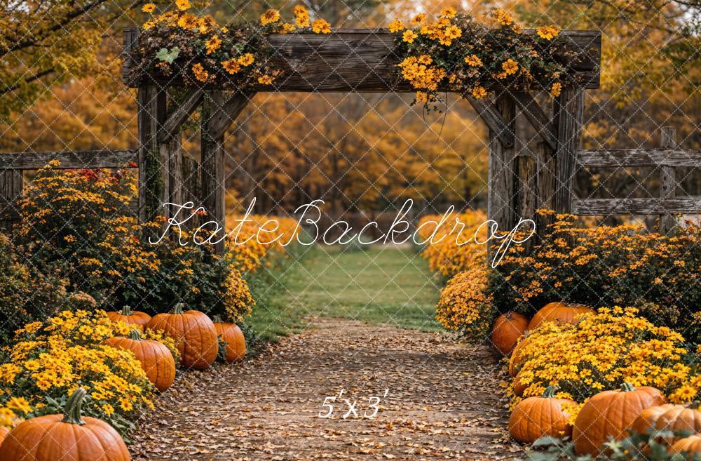 Kate  Fall Pumpkin Flower Arch Backdrop Designed by Emetselch