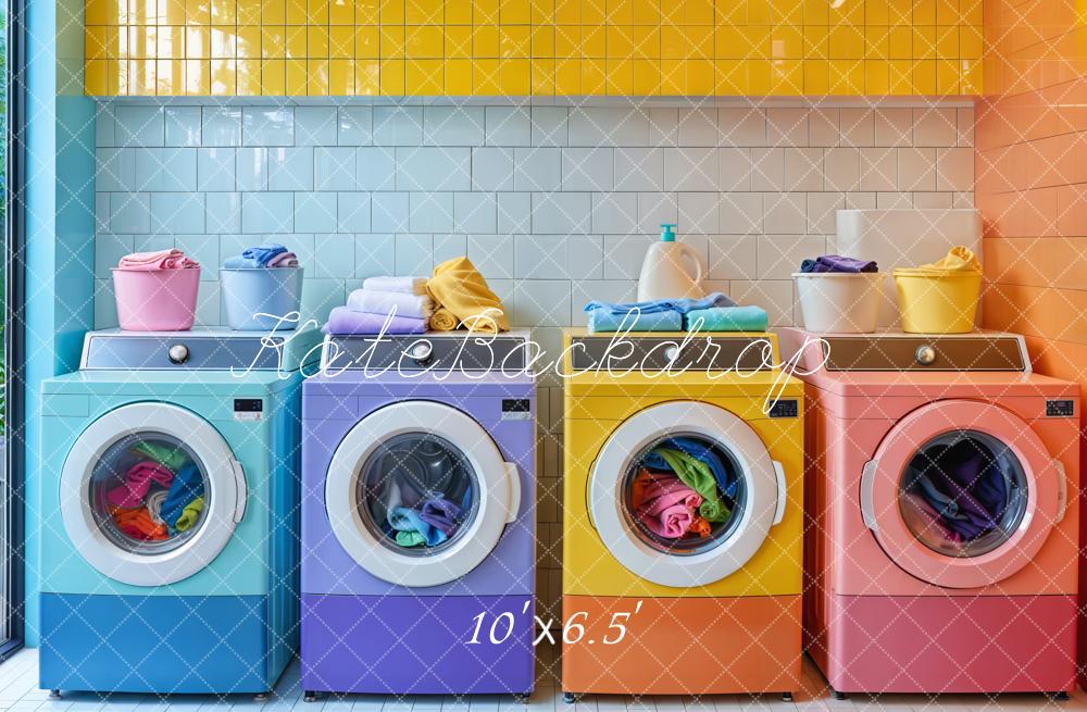 TEST Kate Colorful Laundry Room Backdrop Designed by Emetselch