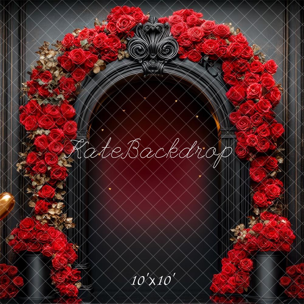 Kate Valentine Rose Arch Heart Retro Backdrop Designed by Mini MakeBelieve