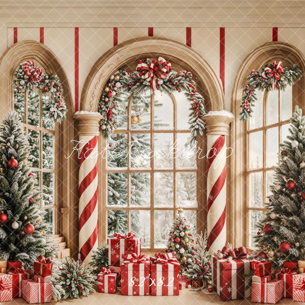 Kate Christmas Tree Arched Window Backdrop Designed by Emetselch