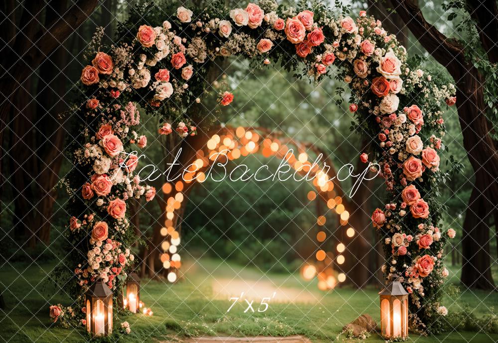 Kate Spring Flower Arch Lights Wedding Backdrop Designed by Emetselch