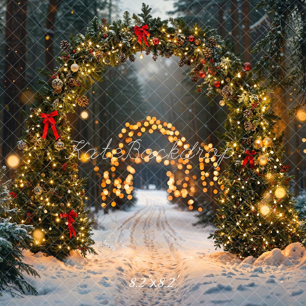 Fondo de Luces de Arco del Bosque de Navidad Diseñado por Emetselch