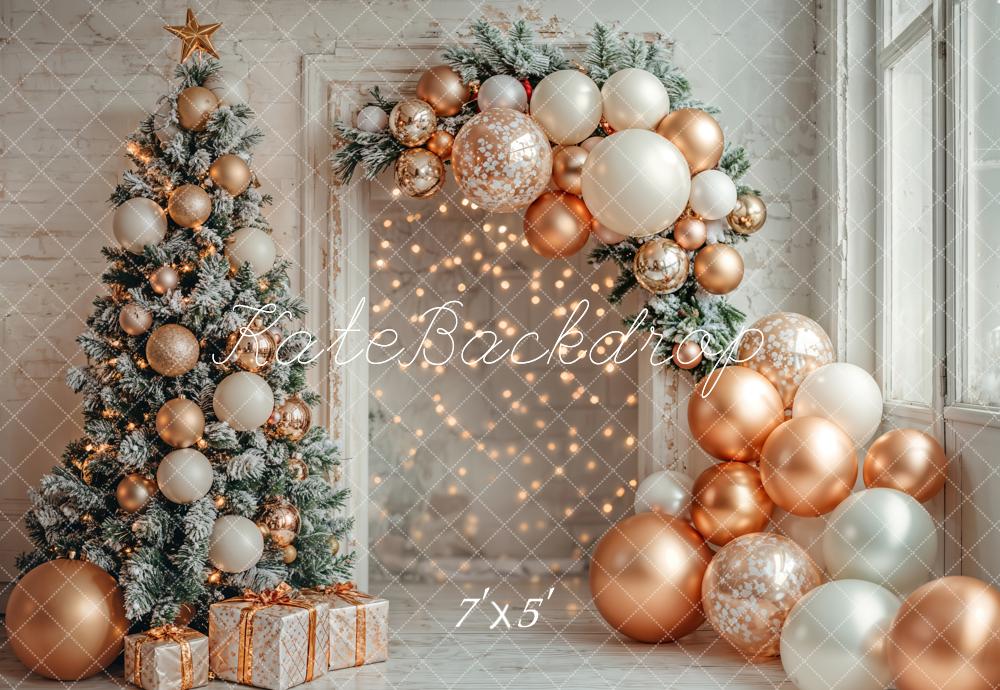 Kate Christmas Tree Balloon Arch Door Backdrop Designed by Emetselch