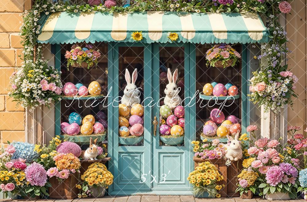 Kate Easter Bunny Eggs Flower Shop Backdrop Designed by Emetselch