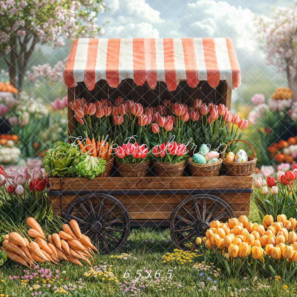 Kate Spring Flower Market Tulips Carrots Backdrop Designed by Emetselch