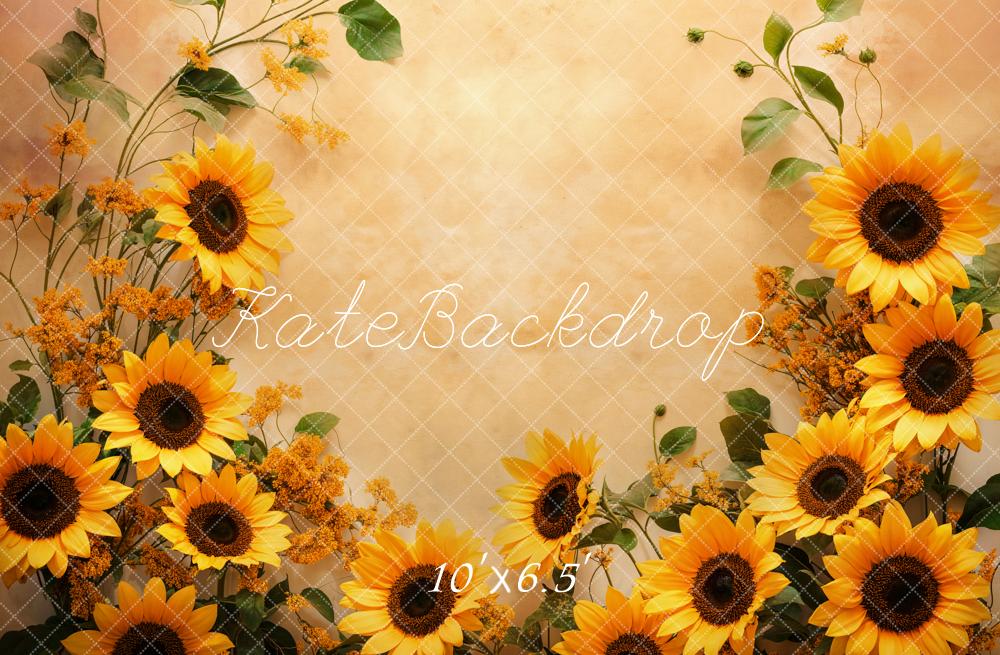 Kate Fall Sunflower Floral Fine Art Backdrop Designed by Emetselch