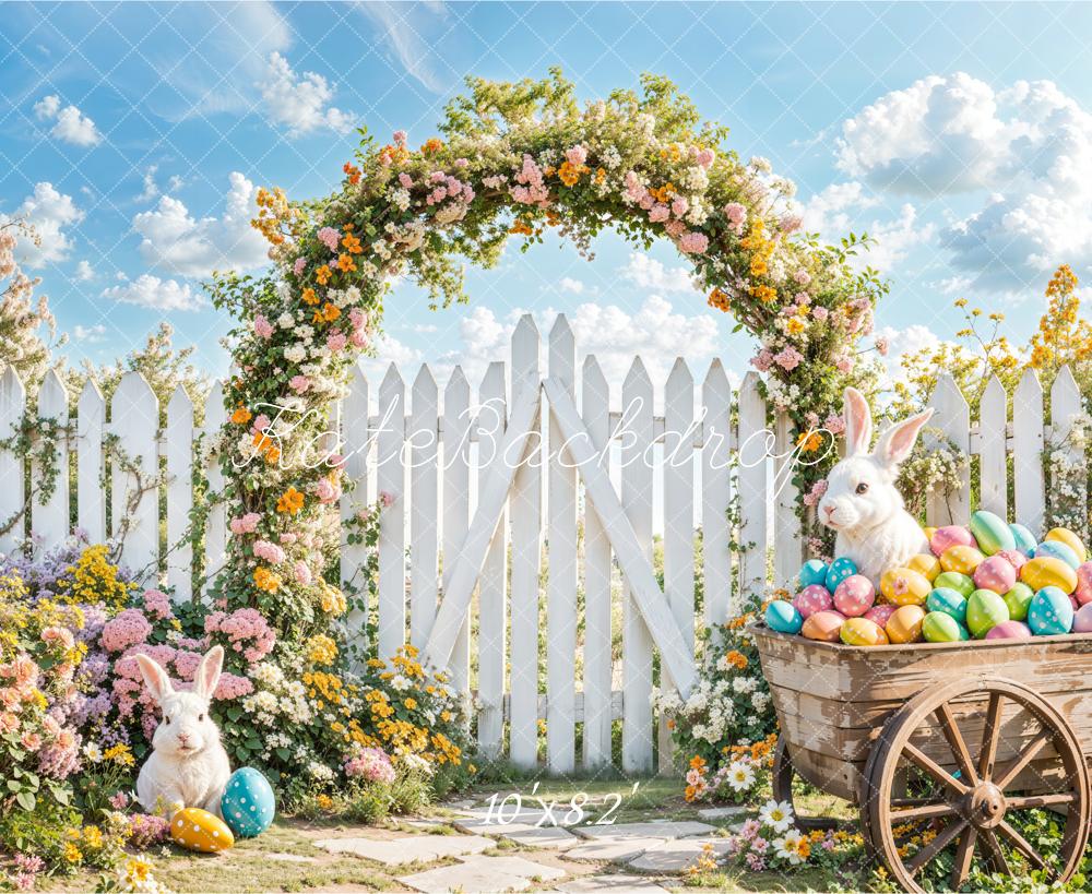 Kate Easter Bunny Flower Arch Fence Backdrop Designed by Emetselch