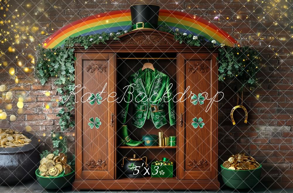 Kate Shamrock Leprechaun Rainbow Closet Backdrop Designed by Mini MakeBelieve