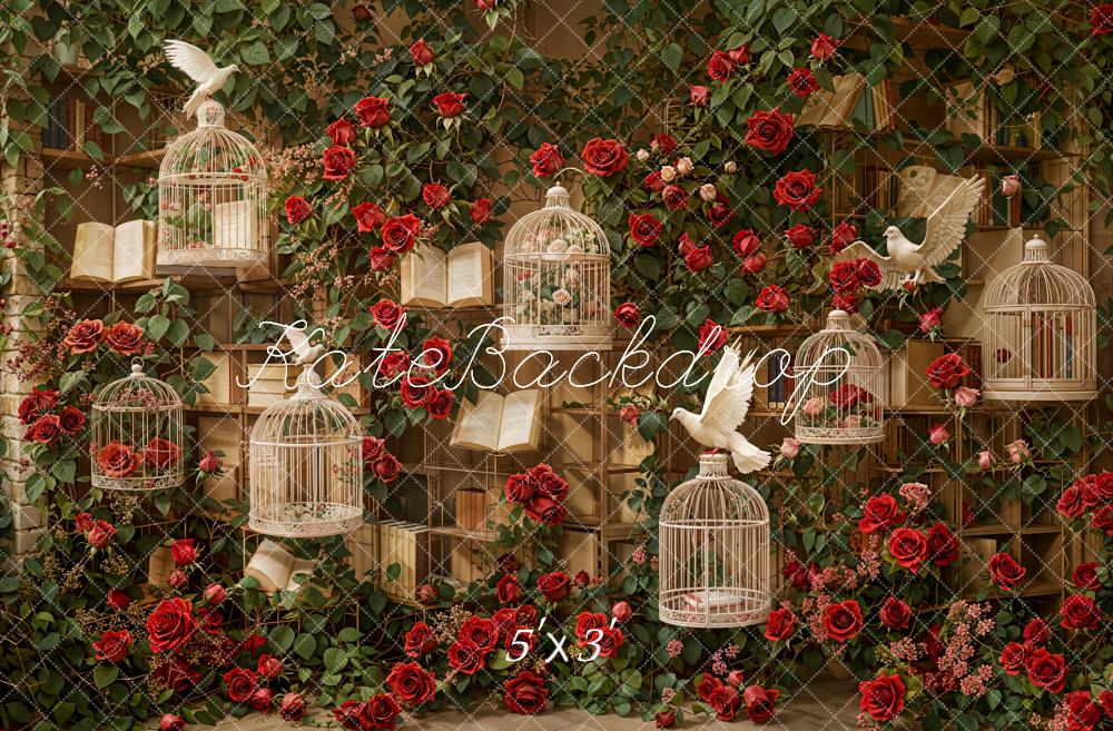 Kate Valentine Vintage Roses Birdcage Backdrop Designed by Emetselch