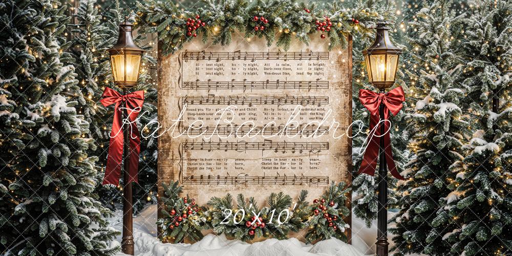 Kate Christmas Tree Music Sheet Backdrop Designed by Emetselch