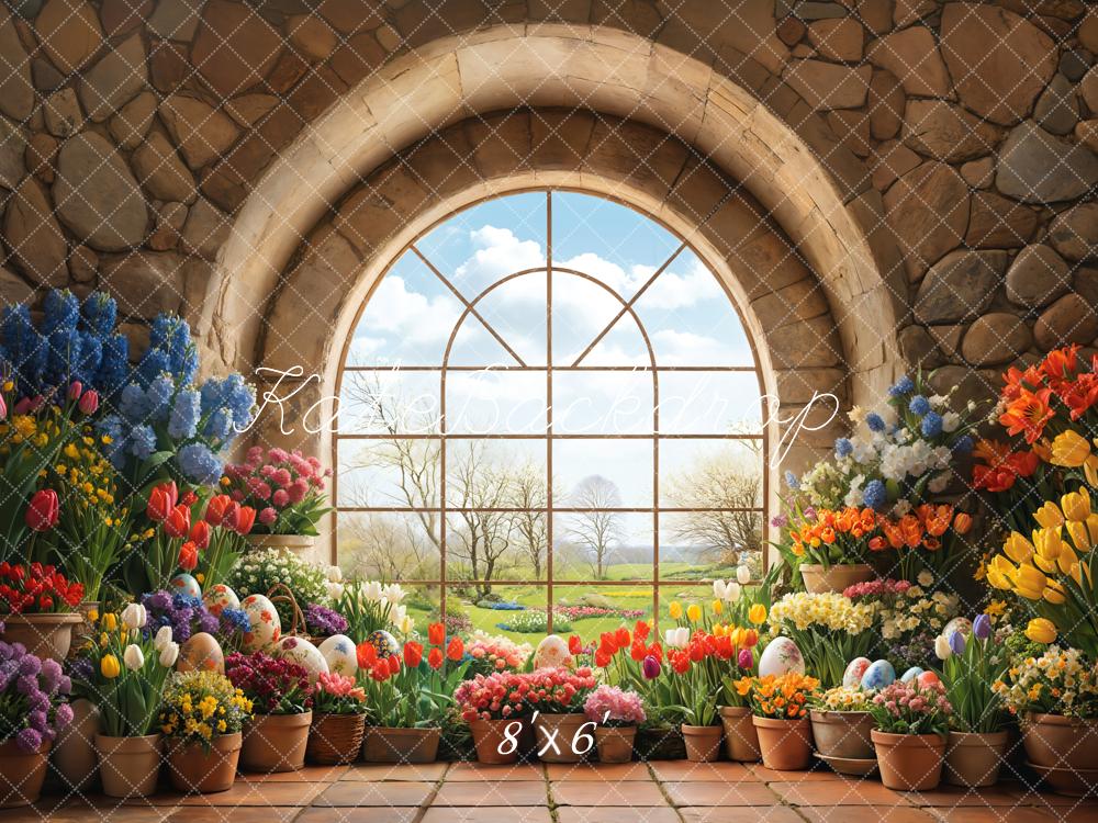 Kate Easter Garden Window Floral Backdrop Designed by Emetselch