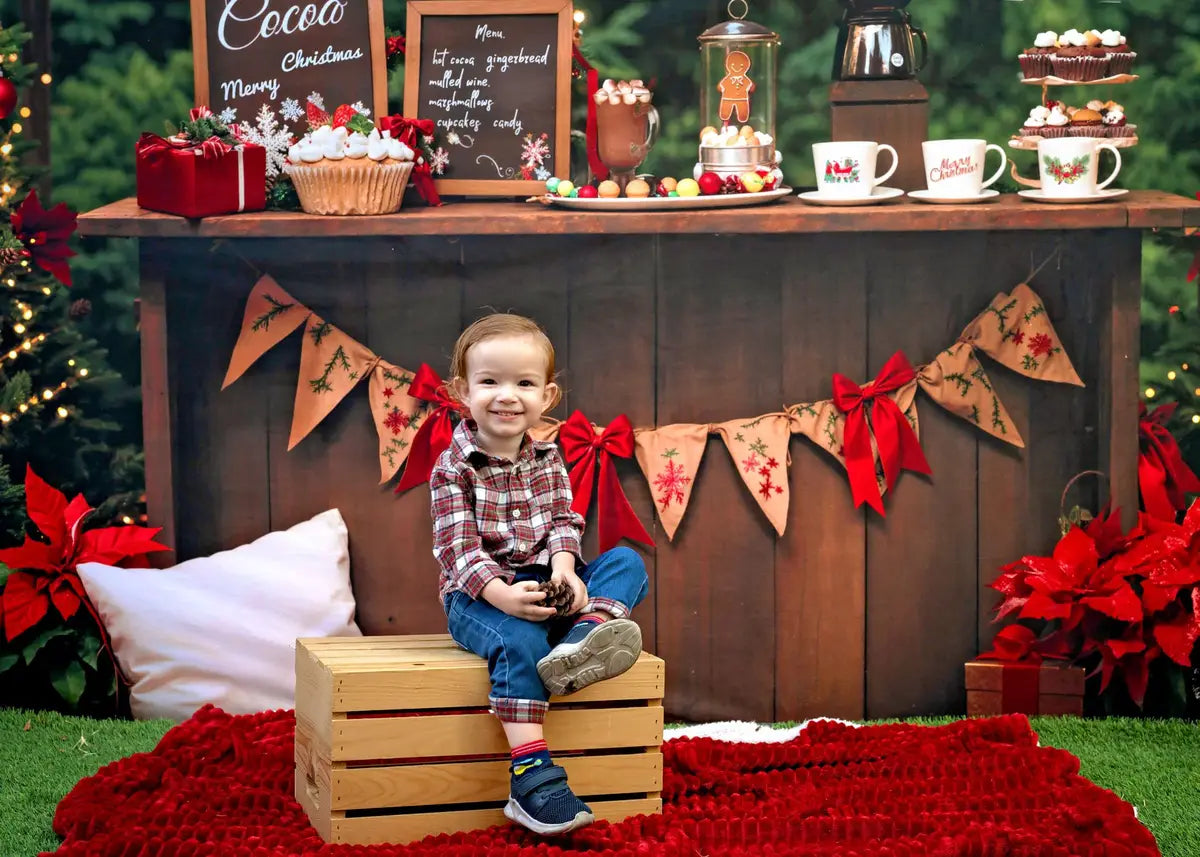 Kate Christmas Garden Hot Cocoa Booth Backdrop Designed by Emetselch