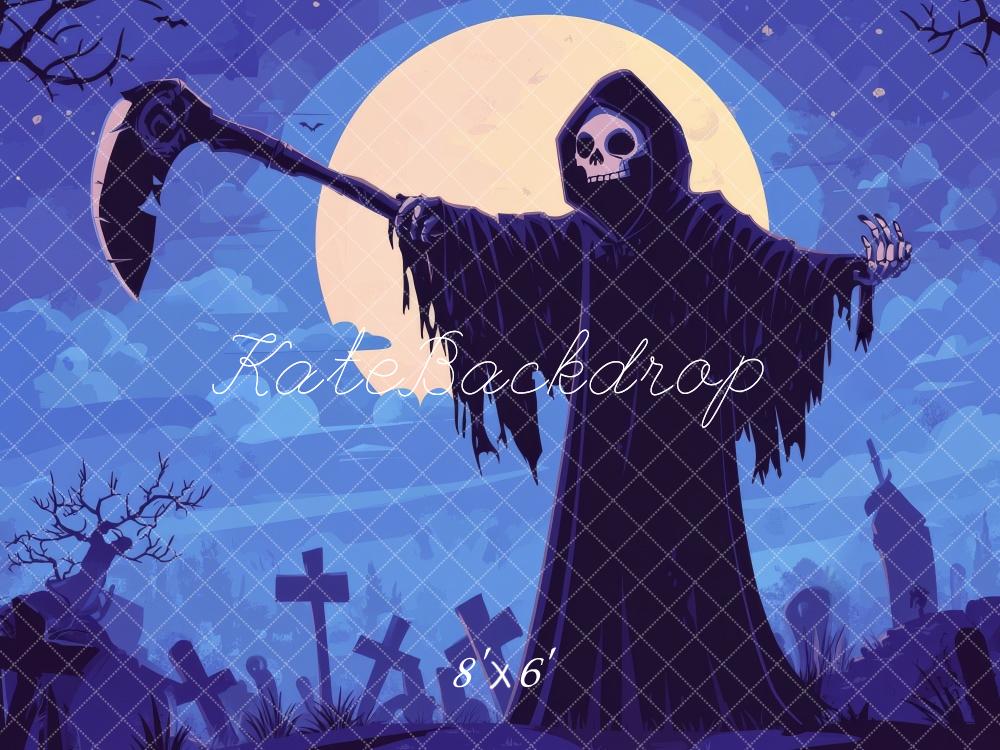 Fondo de Cementerio de Grim Reaper de Halloween diseñado por Lidia Redekopp